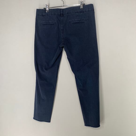 Nili Lotan Women Ankle Pant Size 2 Blue Cotton Blend Low Rise Raw Hem 26 - Picture 7 of 9